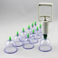 12 pc-Set Medical Vacuum Cupping with Suction Pump Suction Therapy Device Set therapy Kit Body Relaxation Healthy Massage set