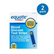 (2 Pack) Equate Blood Glucose Test Strips 50 Ct