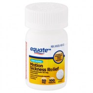 (2 Pack) Equate Fast Acting Motion Sickness Relief Dimenhydrinate Tablets 50 mg 100 Ct