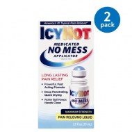 (2 Pack) Icy Hot Medicated No Mess Applicator Pain Relieving Liquid 2.5 Oz