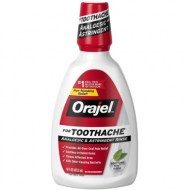 2 Pack - Orajel Analgesic and Astringent Rinse Double Medicated for Toothache 16 oz