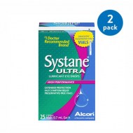 (2 Pack) Systane Ultra Lubricant Eye Drops High Performance Unit Dose Vials 25 CT