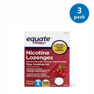 (3 Pack) Equate Nicotine Lozenges Stop Smoking Aid Cherry Flavor 2 mg 108 Ct