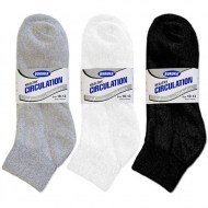 3 Pair Diabetic Ankle Circulatory Socks Health Support Mens Loose Fit Size 10-13