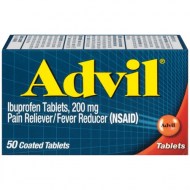 Advil Coated Tablets Pain Reliever and Fever Reducer Ibuprofen 200mg 50 Count Fast-Acting Formula for Headache Relief Toothache