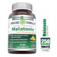 Amazing Formulas Melatonin Quick Dissolve - 10 Mg Tablets (Non-GMO) - Helps Fall Asleep Fast - Stays Asleep All Night - Helps
