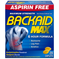 Backaid Max Maximum Strength Pain Relief Caplets 28 CT