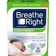 Breathe Right Nasal Strips to Stop Snoring Drug-Free Extra Clear 26 count