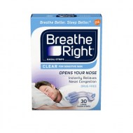 Breathe Right Nasal Strips to Stop Snoring Drug-Free Large Clear for Sensitive Skin 30 count