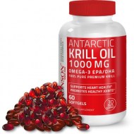 Bronson Antarctic Krill Oil 1000 mg Omega 3 Fatty Acids Supplement with EPA DHA Astaxanthin and Phospholipids – 100% Pure Heav