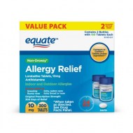 Equate 24 Hour Non-Drowsy Allergy Relief Loratadine Tablets 10mg 300 Ct