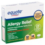 Equate Allergy Relief Cetirizine HCl Tablets 10mg 14 Ct