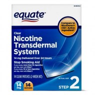 Equate Nicotine Transdermal System Step 2 Clear Patches 14 mg 14 Ct