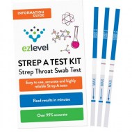 EZ Level Strep A Test Strips Kit for Strep Throat Testing (25 Tests)