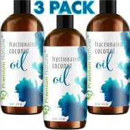 Fractionated Coconut Massage Oil Pure Body Carrier Massage Oil for Hair - Skin by Premium Nature Pack of 3 ( 3 x 16 oz )