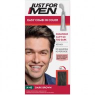 Just For Men Easy Comb-In Color Gray Hair Coloring for Men with Comb Applicator - Dark Brown A-45