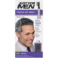 Just For Men Touch of Gray Gray Hair Coloring for Men\'s with Comb Applicator Great for a Salt and Pepper Look - Black T-55