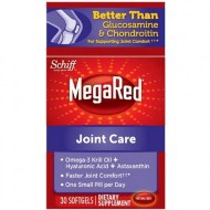 Mega Red Joint Care Omega 3 Krill Oil Hyaluronic Acid and Astaxanthin Supplement 60 Count (2x30ct)