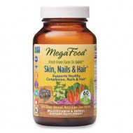 MegaFood Skin Nails - Hair Supports Healthy Complexion Nails - Hair Multivitamin - Herbal Dietary Supplement Gluten Free Vegan