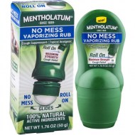 Mentholatum No Mess Vaporizing Rub with easy-to-use Roll On Applicator 1.76 Ounce (50g) - 100% Natural Active Ingredients for