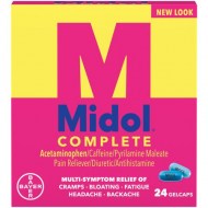 Midol Complete Menstrual Pain Relief Gelcaps w- Acetaminophen - 24 Ct