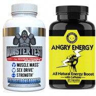 Monster Test Testosterone Booster for Men - Angry Energy All Natural Energy Booster with Caffeine (2-Pack)