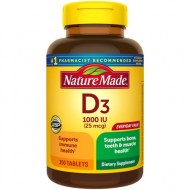 Nature Made Vitamin D3 1000 IU (25mcg) Tablets 350 Count for Bone Health†