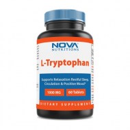 Nova Nutritions L-Tryptophan 1000 mg 60 Tablets - Tryptophan Supplements for Natural Sleep Aid Stress Relief Circulation 