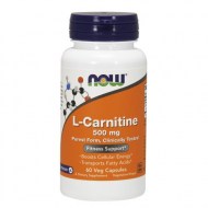 NOW Supplements L-Carnitine 500mg Purest Form Amino Acid Fitness Support* 60 Veg Capsules