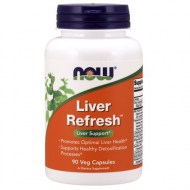 NOW Supplements Liver Refresh™ with Milk Thistle Extract and unique Herb-Enzyme blend 90 Veg Capsules