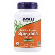 NOW Supplements Organic Spirulina 500 mg with Vitamins Minerals and GLA (Gamma-Linolenic Acid) 180 Tablets