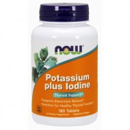 NOW Supplements Potassium plus Iodine Supports Electrolyte Balance* Thyroid Support* 180 Tablets
