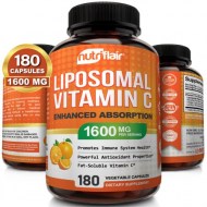 NutriFlair Liposomal Vitamin C 1600mg 180 Capsules - High Absorption Fat Soluble VIT C Antioxidant Supplement Higher