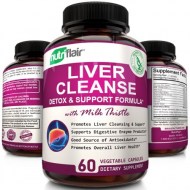 NutriFlair Liver Support and Detox Supplement Max Strength Liver Cleanse Detox Formula with Milk Thistle 60 Capsules