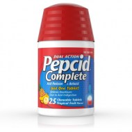 Pepcid Complete Acid Reducer - Antacid Chewable Tablets Tropical Fruit 25 Count