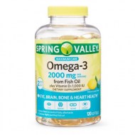 Spring Valley 2000 mg 120 ct Omega-3 Fish Oil - Vitamin D Softgels