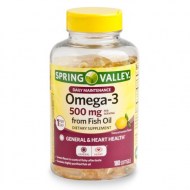Spring Valley Omega-3 Fish Oil Softgels 500 mg 180 ct