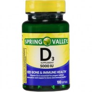 Spring Valley Vitamin D3 Softgels 5000 IU 100 Count