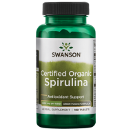 Swanson certified organic spirulina 500 mg 180 tabs