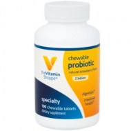 The Vitamin Shoppe Chewable Probiotic 2 Billion Natural Strawberry Flavor Supports Digestion and Intestinal Health (100