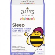 Zarbee\'s Naturals Children\'s Sleep Chewable Tablet with Melatonin  Natural Grape Flavor 30 Count (1 Box)
