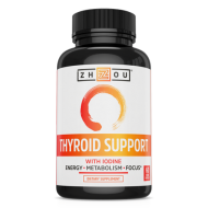 Zhou Nutrition Thyroid Support w-Iodine Capsules 60 Ct